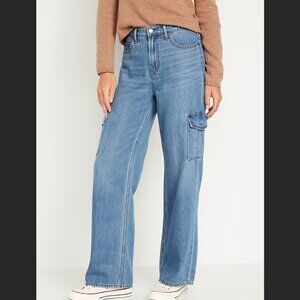 Old Navy Extra High-Waisted Wide-Leg Cargo Jeans